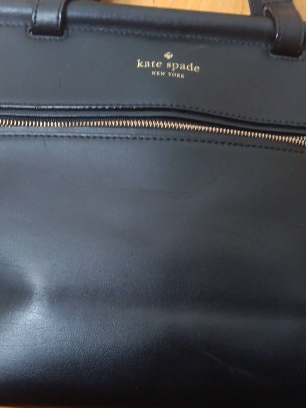 Kate Spade Black Leather Top-Handle Tote - Picture 3 of 3